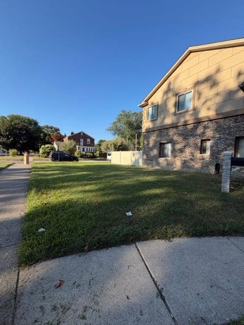 Lawncare — Mow, Edge & Blow — before, by Heights Yard Solutions